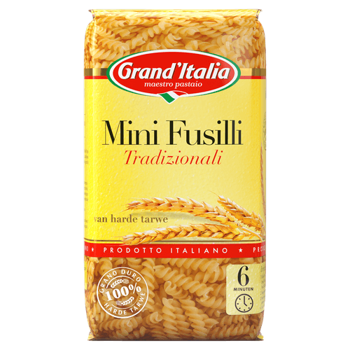 Foto van Grand'Italia Mini fusilli op witte achtergrond