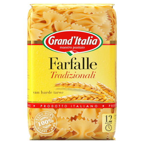 Foto van Grand'Italia Farfalle op witte achtergrond