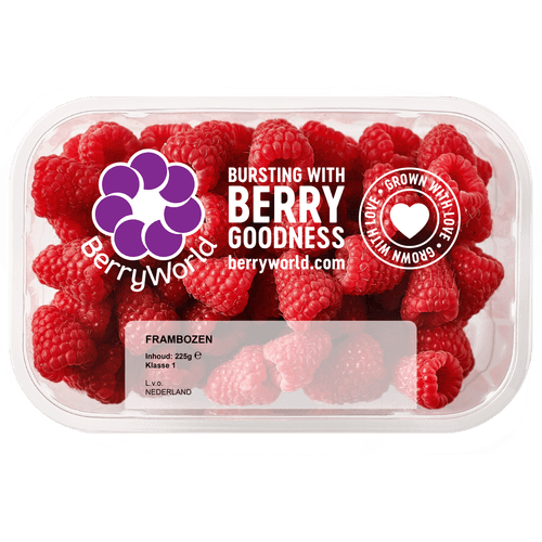 Foto van Frambozen op witte achtergrond