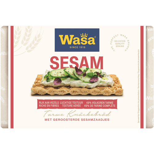 Foto van Wasa Knäckebröd sesam op witte achtergrond