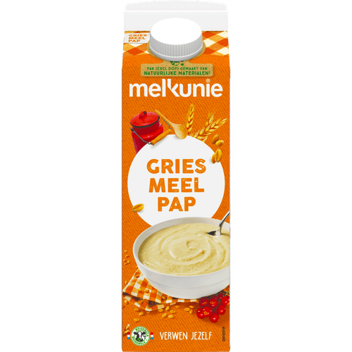 Foto van Melkunie Griesmeelpap op witte achtergrond