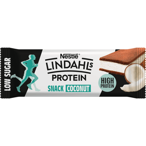 Foto van Lindahls Protein snack coconut op witte achtergrond