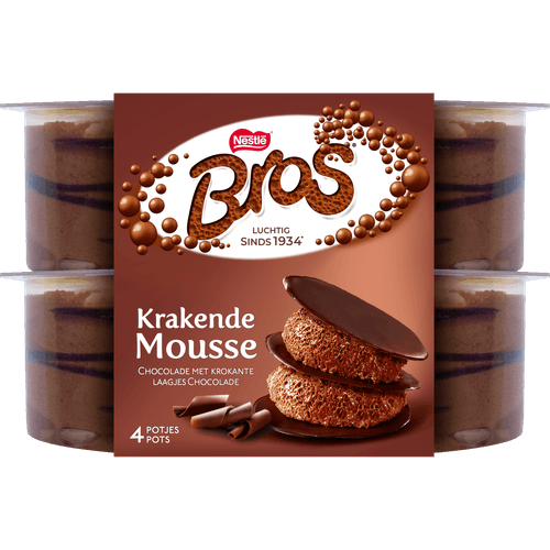 Foto van Nestlé Bros krakende mousse op witte achtergrond