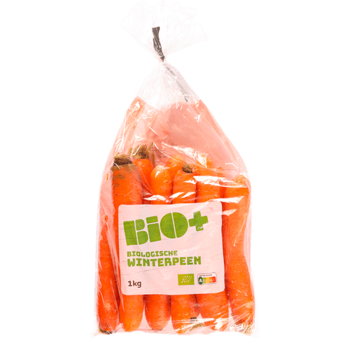 Foto van Bio+ Biologische winterpeen op witte achtergrond