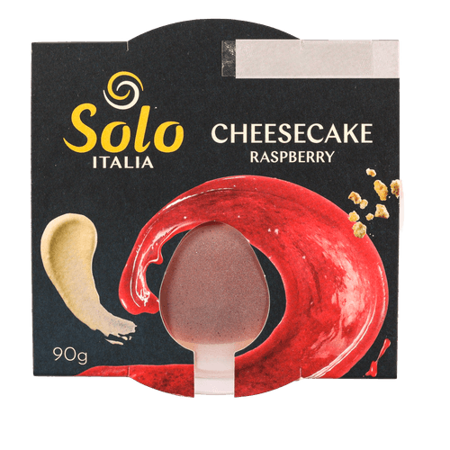 Foto van Solo Italia Cheesecake framboos op witte achtergrond