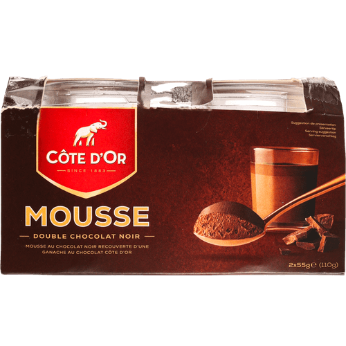 Foto van Côte d'Or Chocolademousse 2 st. op witte achtergrond