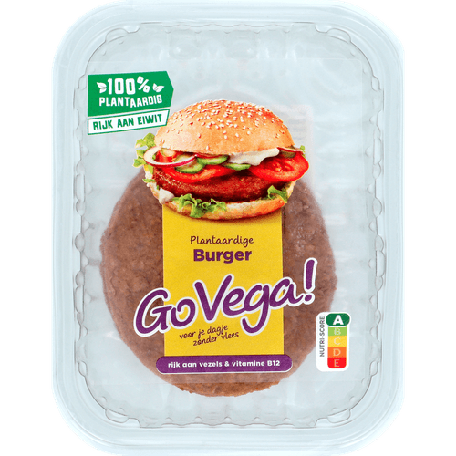 Foto van Go Vega Plantaardige burger 2 stuks op witte achtergrond
