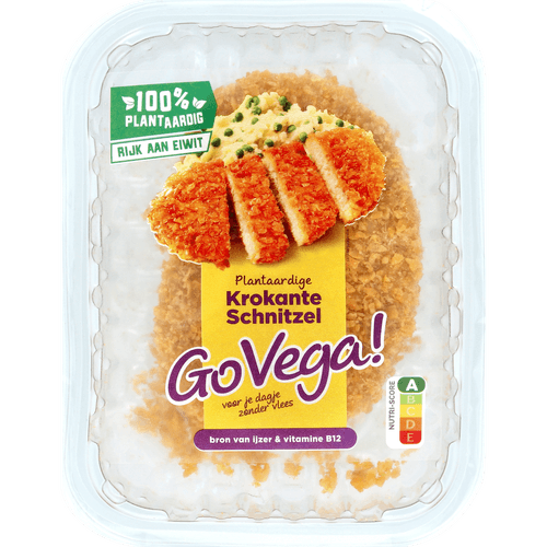 Foto van Go Vega Krokante kipsnitzel 2 stuks op witte achtergrond