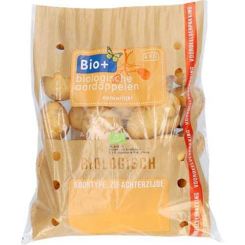 Foto van Biologische Aardappelen op witte achtergrond