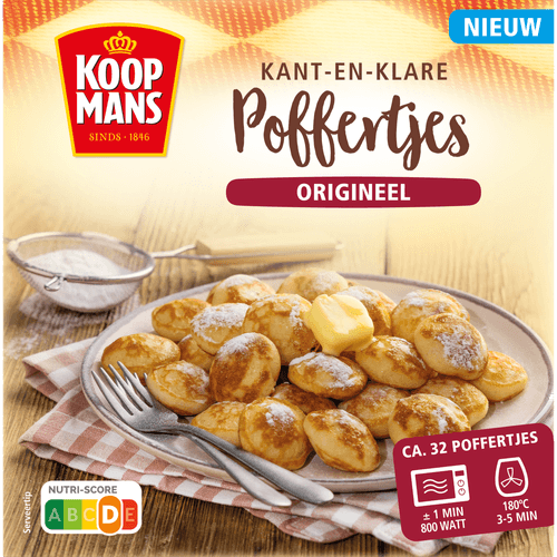 Foto van Koopmans Poffertjes op witte achtergrond