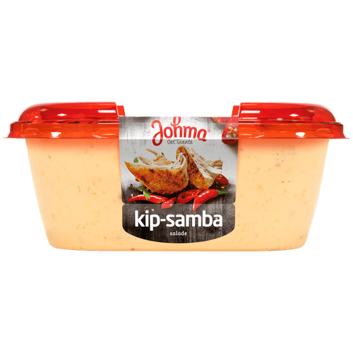 Foto van Johma Kip-samba salade op witte achtergrond