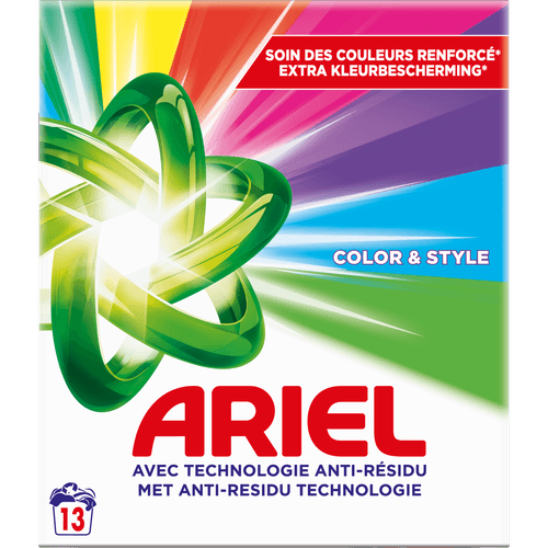 Foto van Ariel Wasmiddel poeder color 13 wasbeurten op witte achtergrond