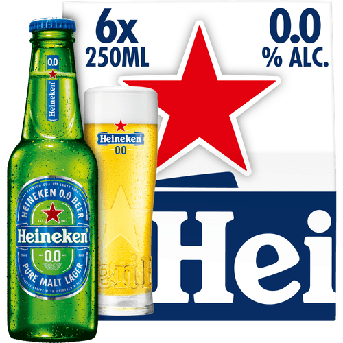 Foto van Heineken 0.0 % mono pilsener twist-off op witte achtergrond