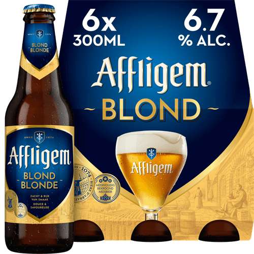 Foto van Affligem Blond op witte achtergrond