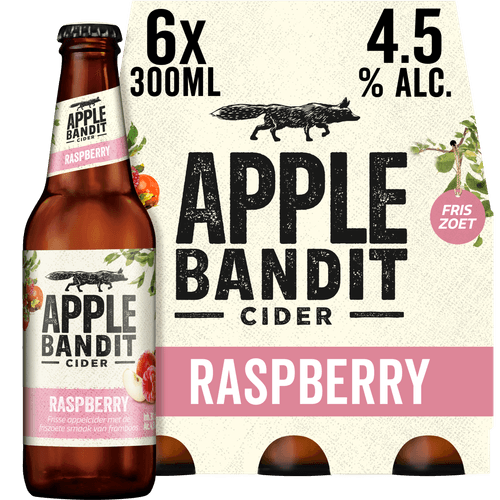Foto van Apple Bandit Raspberry op witte achtergrond