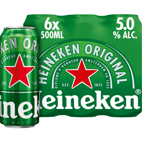 Foto van Heineken Pilsener 6x50 cl op witte achtergrond