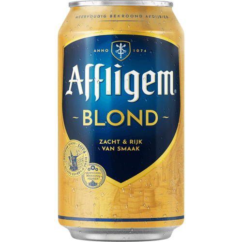 Foto van Affligem Blond abdijbier op witte achtergrond