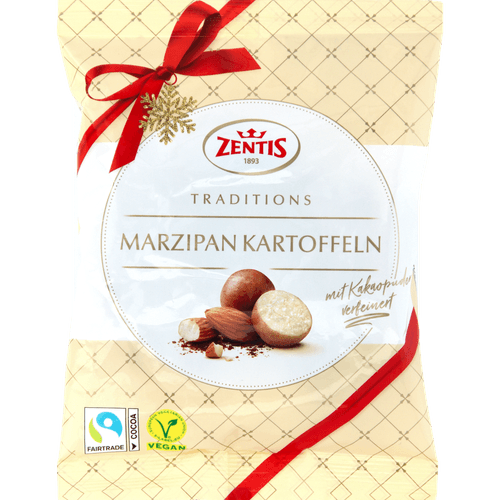 Foto van Zentis Marsepeinen aardappeltjes op witte achtergrond