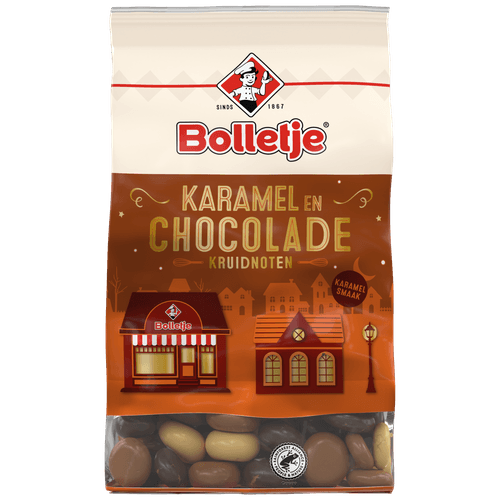 Foto van Bolletje Kruidnoten karamel op witte achtergrond