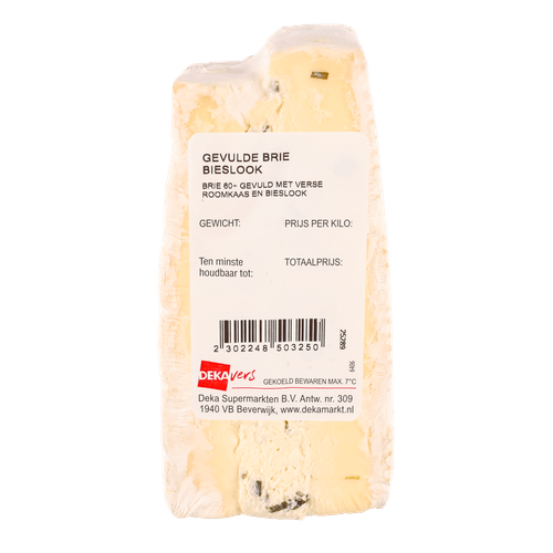 Foto van DekaVers Brie bieslook op witte achtergrond