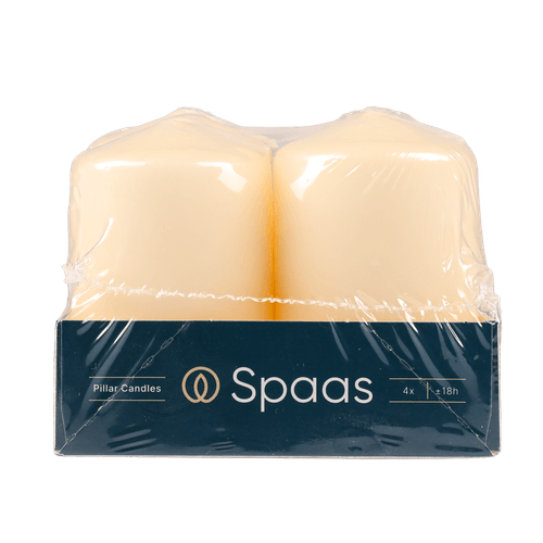 Foto van Spaas Stompkaars ivoor op witte achtergrond