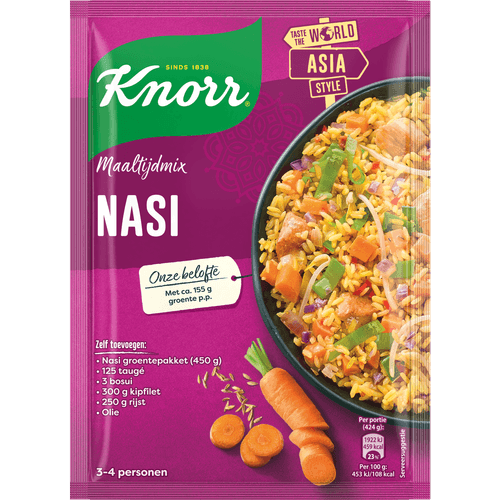 Foto van Knorr Kruidenmix nasi goreng op witte achtergrond