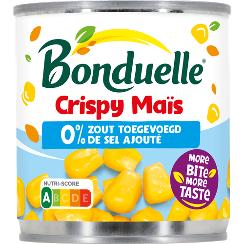 Foto van Bonduelle Crispy mais 0% zout toegevoegd op witte achtergrond