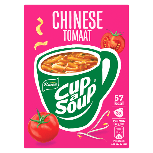 Foto van Knorr Cup-a-soup chinese tomaat 3 st. op witte achtergrond