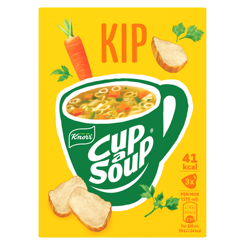 Foto van Knorr Cup-a-soup kip 3 st. op witte achtergrond