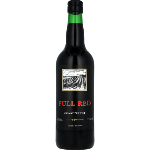 Foto van Ful Red Aromatized wine op witte achtergrond