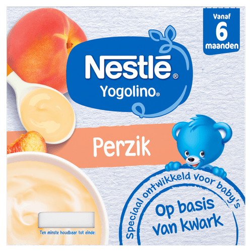 Foto van Nestlé Kwarkolino perzik 6+ maanden op witte achtergrond