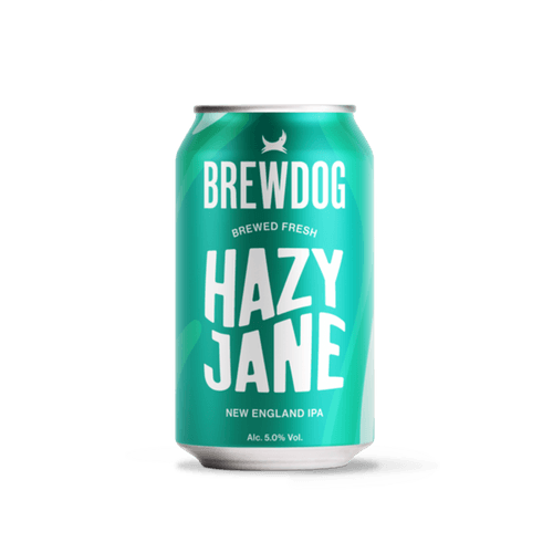 Foto van Brewdog Hazy jane ipa op witte achtergrond