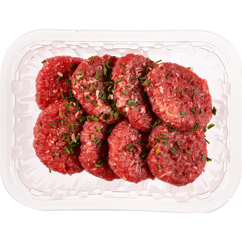 Foto van DekaVers Gourmet mini duitse biefstuk 6 stuks op witte achtergrond