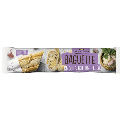 Foto van Farmland Knoflook baguette op witte achtergrond