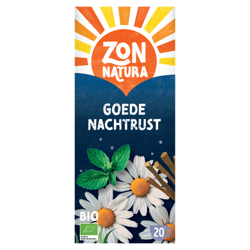 Foto van Zonnatura Kruidenthee goede nachtrust 20 zakjes op witte achtergrond