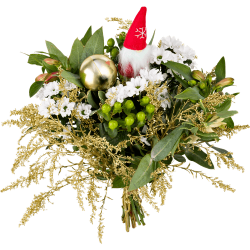 Foto van Boeket weihnachten wit op witte achtergrond