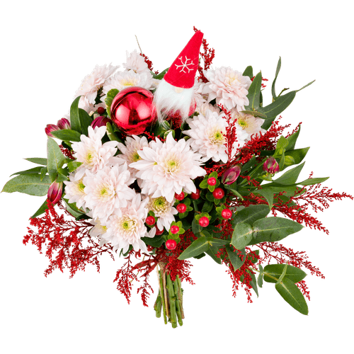 Foto van Boeket weihnachten wit op witte achtergrond