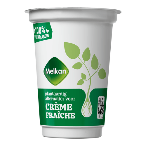Foto van Melkan Creme fraiche plantaardig op witte achtergrond