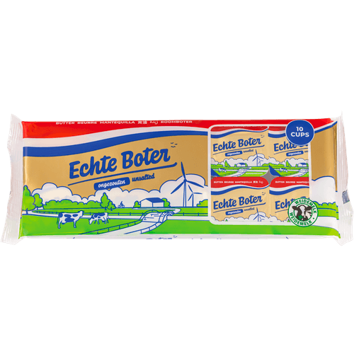 Foto van Echte Boter Roomboter cups 10 stuks op witte achtergrond