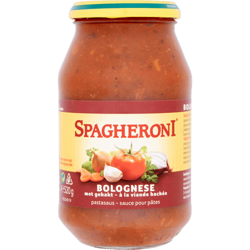 Foto van Heinz Spagheroni bolognese op witte achtergrond