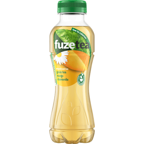 Foto van Fuze tea Mango kamille op witte achtergrond