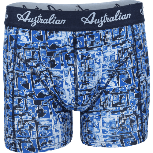 Foto van Australian herenboxershorts op witte achtergrond