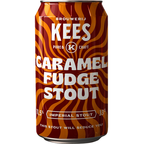 Foto van Kees Caramel fudge stout op witte achtergrond