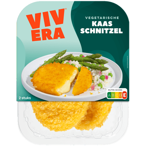 Foto van Vivera Kaasschnitzel 2 stuks op witte achtergrond