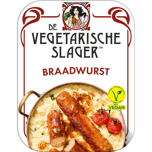 Foto van De Vegetarische Slager Braadworst op witte achtergrond
