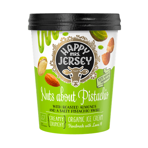 Foto van HAPPY MRS JERSEY Bio nuts about pistachio op witte achtergrond