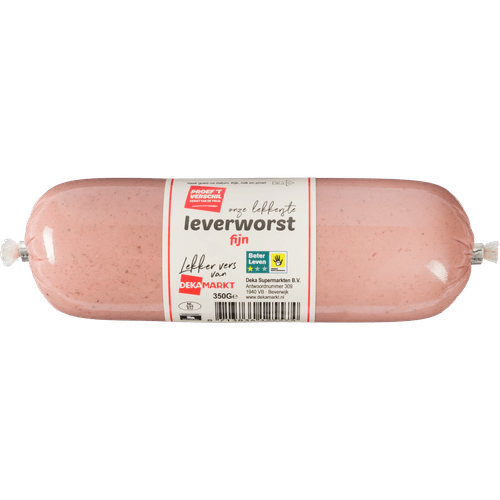 Foto van DekaMarkt Leverworst fijn op witte achtergrond
