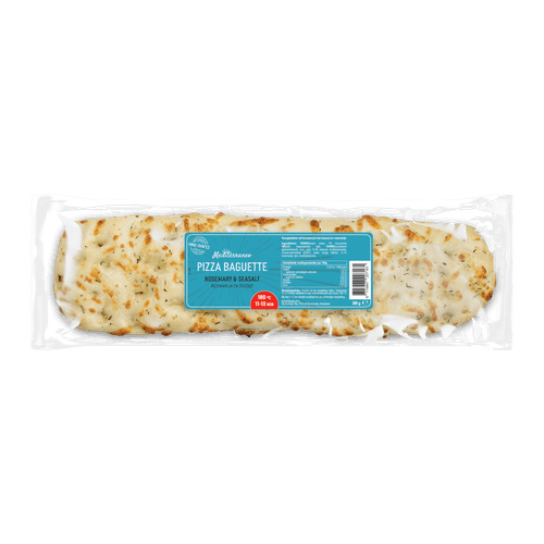 Foto van Boboli Pizza baguette rozemarijn zeezout op witte achtergrond
