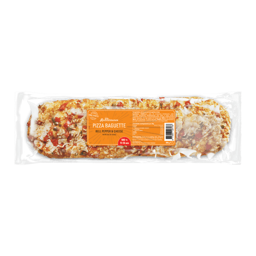 Foto van Boboli Pizza baguette paprika op witte achtergrond