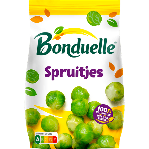 Foto van Bonduelle Spruitjes extra fijn op witte achtergrond